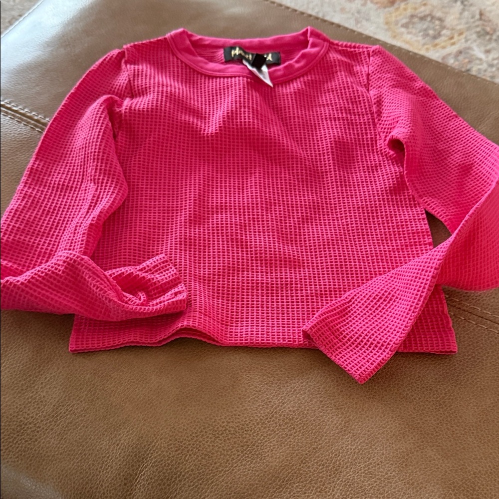Planet Gold Pink Long Sleeve Kids Tee